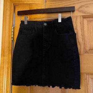 Black Denim Mini Skirt